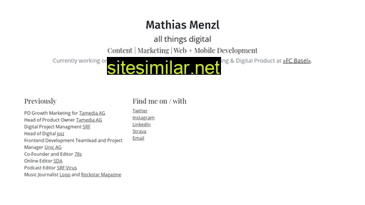 mathiasmenzl.ch alternative sites