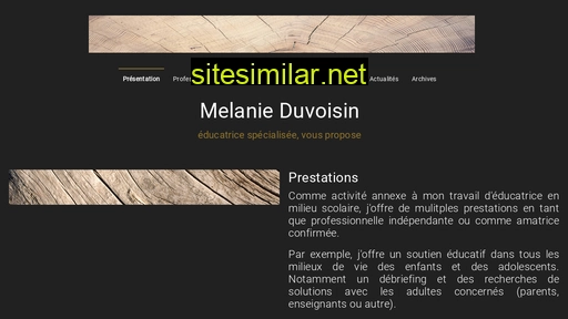 melanieduvoisin.ch alternative sites