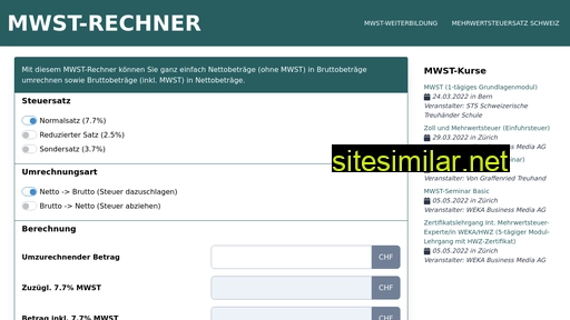 mwst-rechner.ch alternative sites