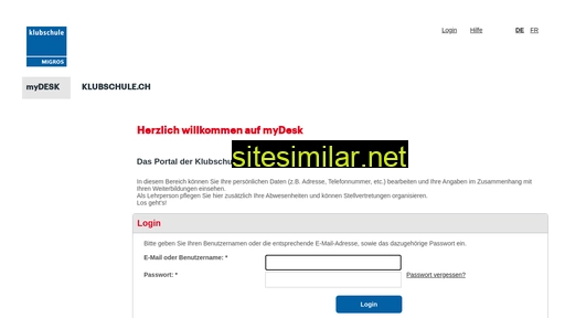 mydesk.klubschule.ch alternative sites