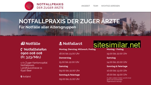 notfallpraxiszug.ch alternative sites