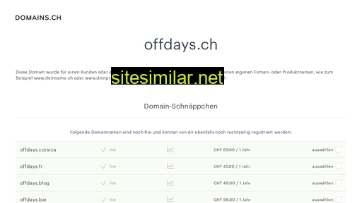 offdays.ch alternative sites