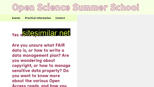 openscience-summerschool.ch alternative sites