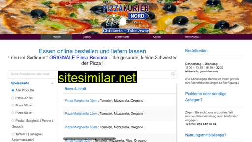pizzakuriernord.ch alternative sites