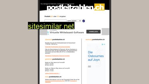 postleitzahlen.ch alternative sites