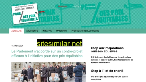 prix-equitables.ch alternative sites