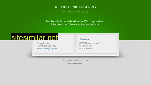 refohreinigung.ch alternative sites
