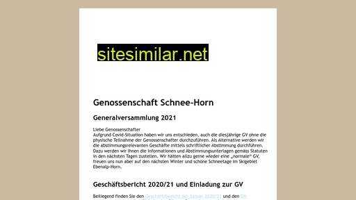 schnee-horn.ch alternative sites
