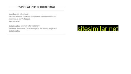 trauerportal-ostschweiz.ch alternative sites