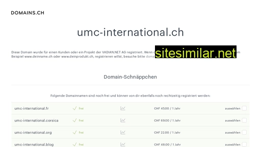 umc-international.ch alternative sites