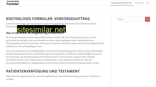 vorsorgeauftrag-formular.ch alternative sites