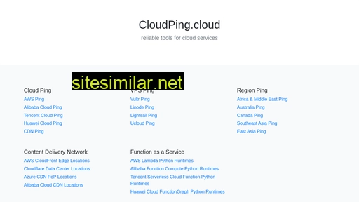 cloudping.cloud alternative sites
