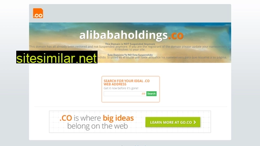 alibabaholdings.co alternative sites