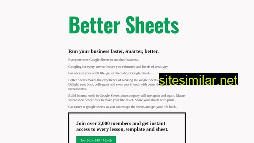 Bettersheets similar sites