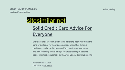 creditcardfinance.co alternative sites