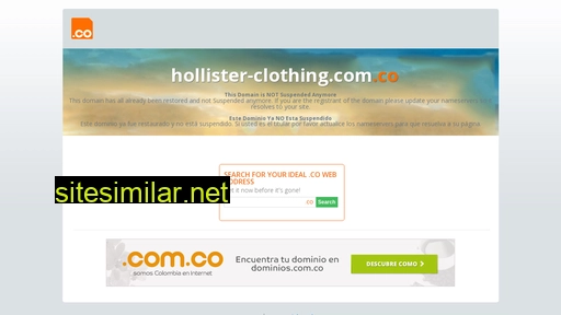 hollister-clothing.com.co alternative sites