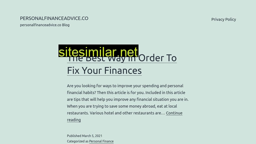 personalfinanceadvice.co alternative sites