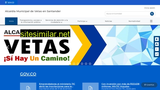 vetas-santander.gov.co alternative sites