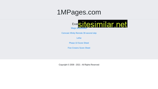 1mpages.com alternative sites