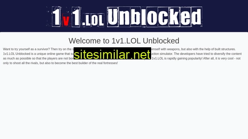 1v1lolunblocked similar sites
