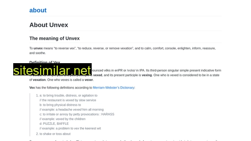 about.unvex.com alternative sites