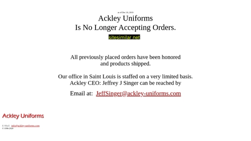 ackley-uniforms.com alternative sites