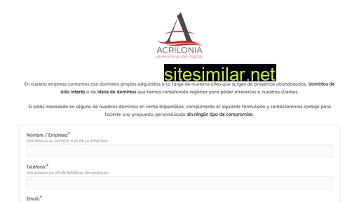 acrilonia.com alternative sites