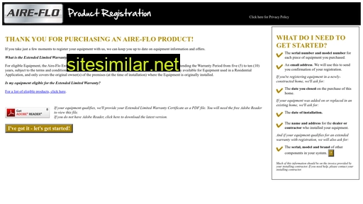 airefloregistration.com alternative sites