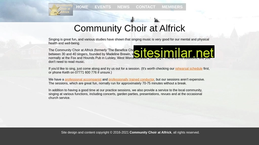 Alfrickcommunitychoir similar sites