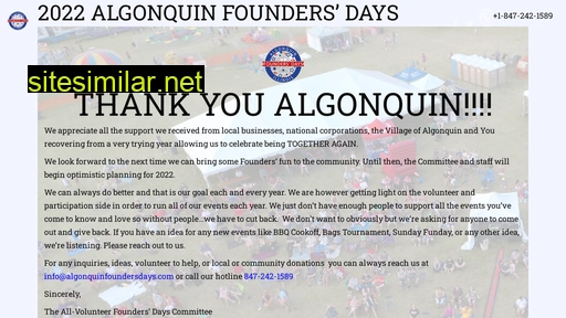 algonquinfoundersdays.com alternative sites