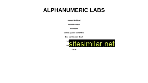 Alphanumericlabs similar sites