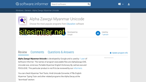 alpha-zawgyi-myanmar-unicode.software.informer.com alternative sites