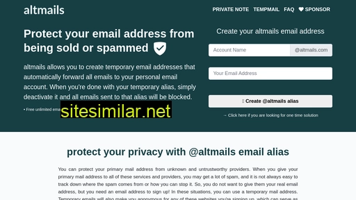Altmails similar sites