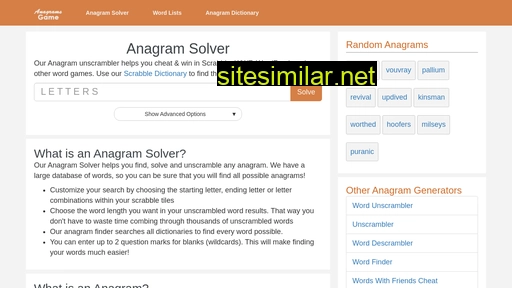 anagramsgame.com alternative sites