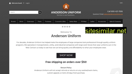 andersonuniform.com alternative sites