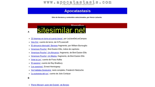 apocatastasis.com alternative sites
