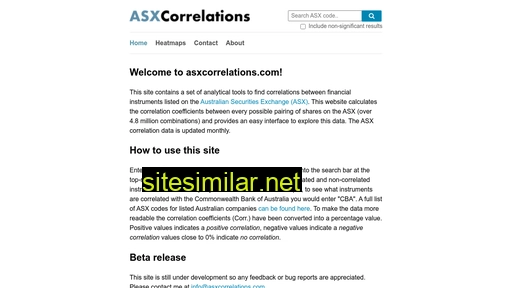Asxcorrelations similar sites