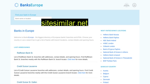 Bankseurope similar sites