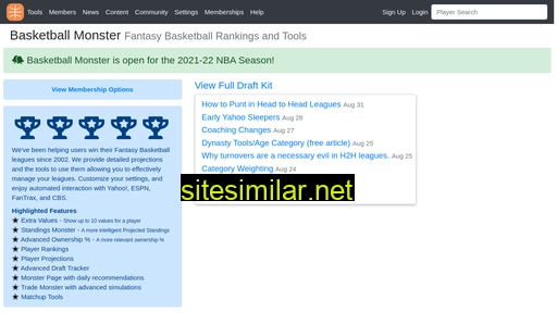 basketballmonster.com alternative sites