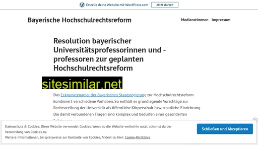 Bayerischehochschulrechtsreform similar sites