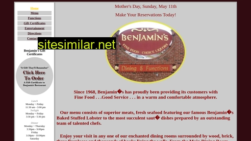 benjaminsrestaurant.com alternative sites