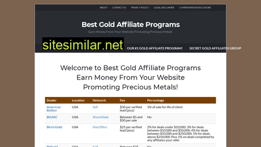 Bestgoldaffiliateprograms similar sites