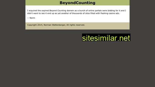 beyondcounting.com alternative sites