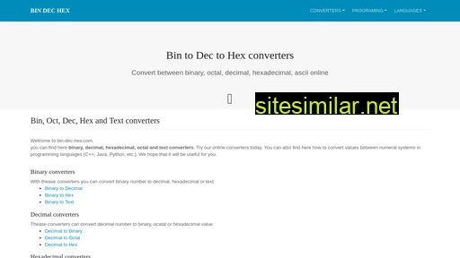bin-dec-hex.com alternative sites