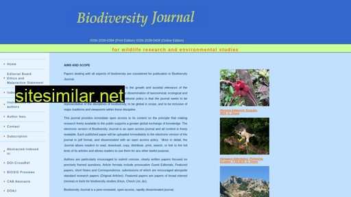 Biodiversityjournal similar sites