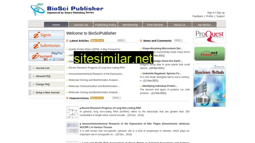 bioscipublisher.com alternative sites