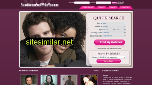 blackwomenseekwhitemen.com alternative sites