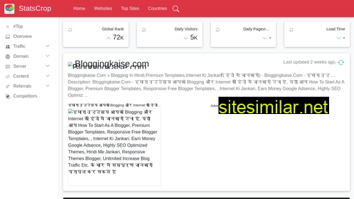bloggingkaise.com.statscrop.com alternative sites
