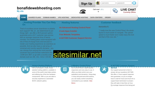 bonafidewebhosting.com alternative sites