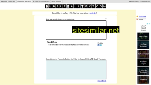 Bubbleballtext similar sites
